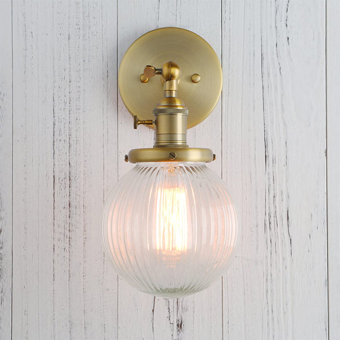 Vintage industrial wall sconce lighting fixture mini wall lamp with glass shade