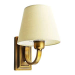 Vintage wall light fixture with fabric shade classic arm wall sconce