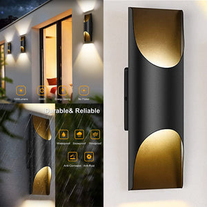 2-Pack modern outdoor lights Matte Black outdoor light fixtures wall mount Metal led lights for wall