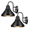2-Pack exterior sconce light fixtures Matte Black outdoor light sconce Metal outdoor wall lights