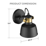 1-Light wall light fixtures Modern black vanity lights for bathroom Metal brass bathroom light fixtures