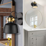 1-Light wall light fixtures Modern black vanity lights for bathroom Metal brass bathroom light fixtures