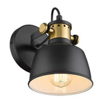 1-Light wall light fixtures Modern black vanity lights for bathroom Metal brass bathroom light fixtures