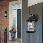 1 light black exterior light fixtures Glass wall lights with remote