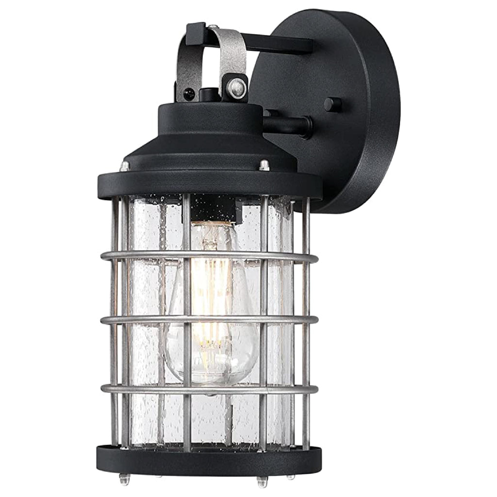 1 light black exterior light fixtures Glass wall lights with remote