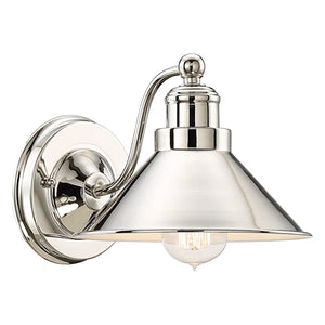 Polished Nickel bathroom wall sconce Metal bathroom wall sconces Industrial brushed nickel wall sconce