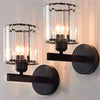 Modern bathroom wall sconce lights Metal & Crystal wall light fixtures indoor  black sconces