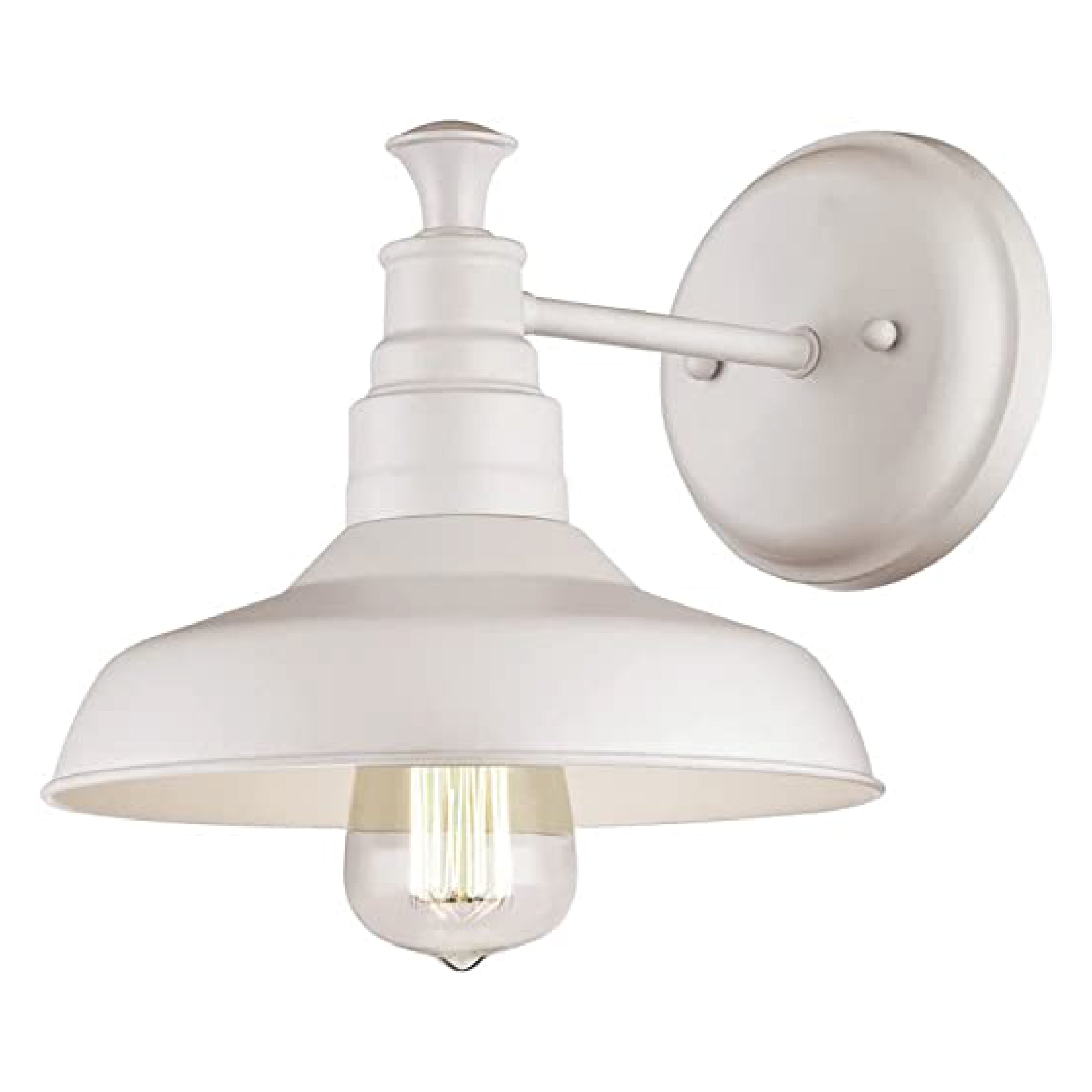 1-Light indoor wall light fixtures Steel industrial wall sconce White rattan sconce