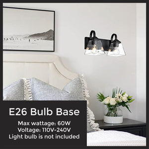 2-Lights lighting fixture for bathroom Black on Frame picture light Modern black lights for bedroom