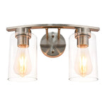 2-Light brushed light fixture bathroom Glass bathroom light fixture  Brush Nickel light fixture bathroom