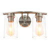 2-Light brushed light fixture bathroom Glass bathroom light fixture  Brush Nickel light fixture bathroom