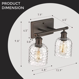 2 light vanity fixture Metal bronze vanity light  Oil Rubbed Bronze bathroom wall lights
