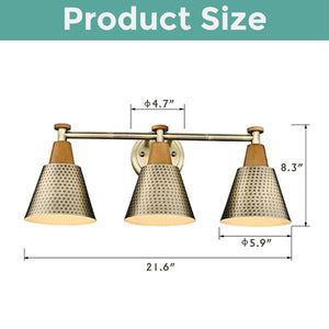 3-Lights farmhouse vanity lights Metal industrial bathroom lighting