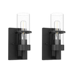 2-Pack lighting and bulbs Black wall sconce Glass wall light fixture