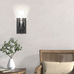 2-Pack lighting and bulbs Black wall sconce Glass wall light fixture
