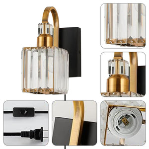 Minimalist wall light fixturesGold+Black light bulb Metal wall light sconces