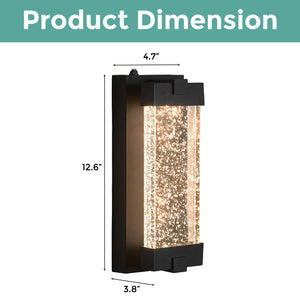LED wall light Black wall sconce K9 Crystal and Aluminum Cast  wall light fixture