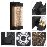 LED wall light Black wall sconce K9 Crystal and Aluminum Cast  wall light fixture