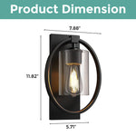 Retro sconce wall light Black wall light Glass led wall light