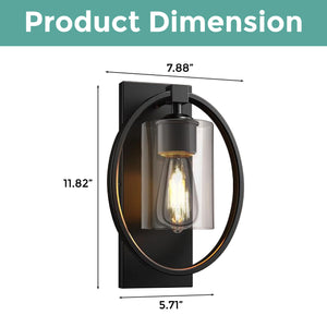 Retro sconce wall light Black wall light Glass led wall light