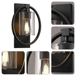 Retro sconce wall light Black wall light Glass led wall light