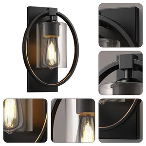 Retro sconce wall light Black wall light Glass led wall light