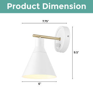 Industrial wall lighting Matte White wall sconce Metal wall light fixture