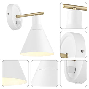 Industrial wall lighting Matte White wall sconce Metal wall light fixture