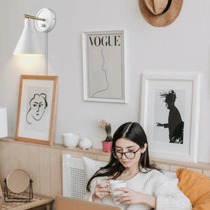 Industrial wall lighting Matte White wall sconce Metal wall light fixture