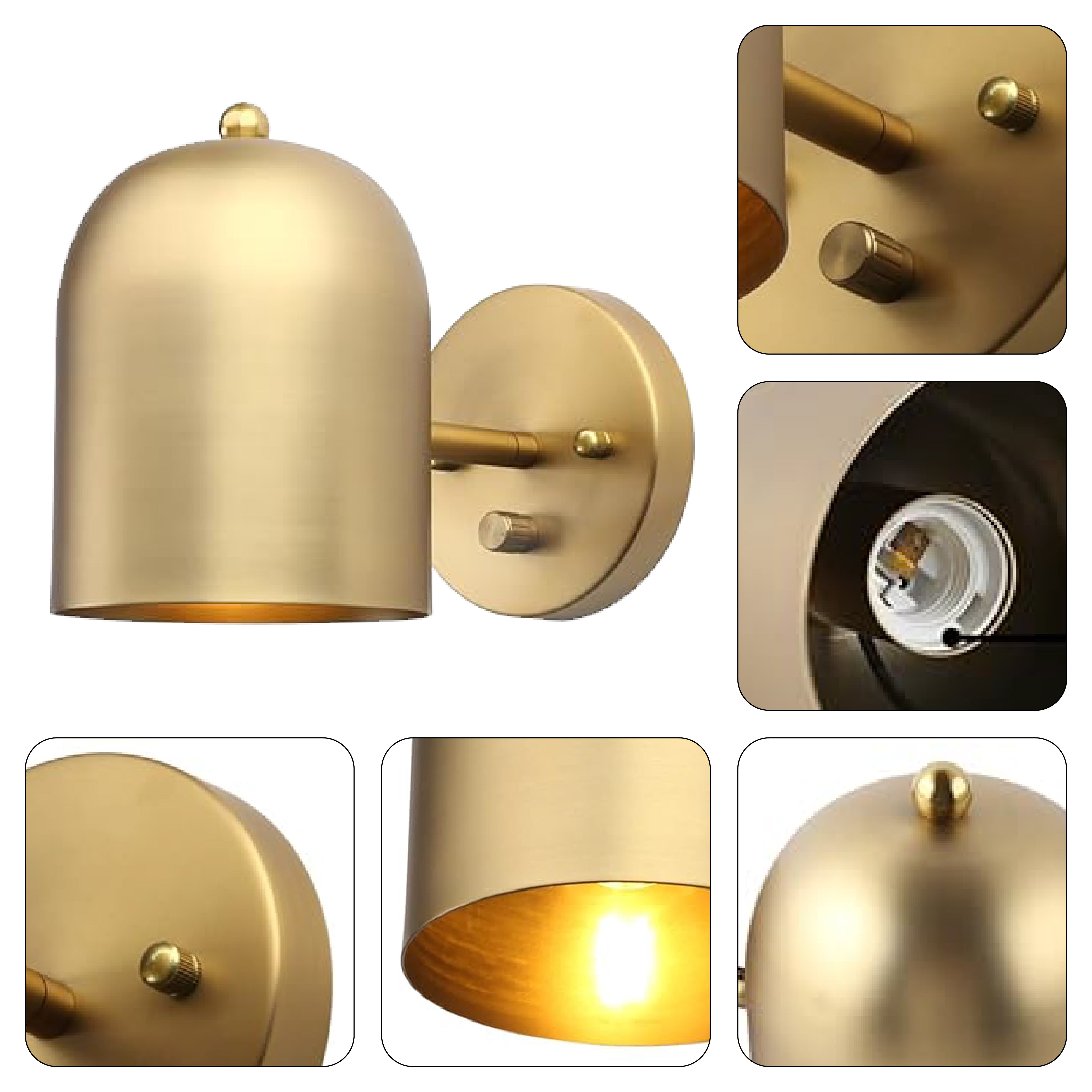 Retro wall vanity light Brass light fixture Metal wall sconce lighting