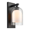 Transitional wall sconce Black lighting bulb  Metal lights in wall