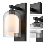 Transitional wall sconce Black lighting bulb  Metal lights in wall