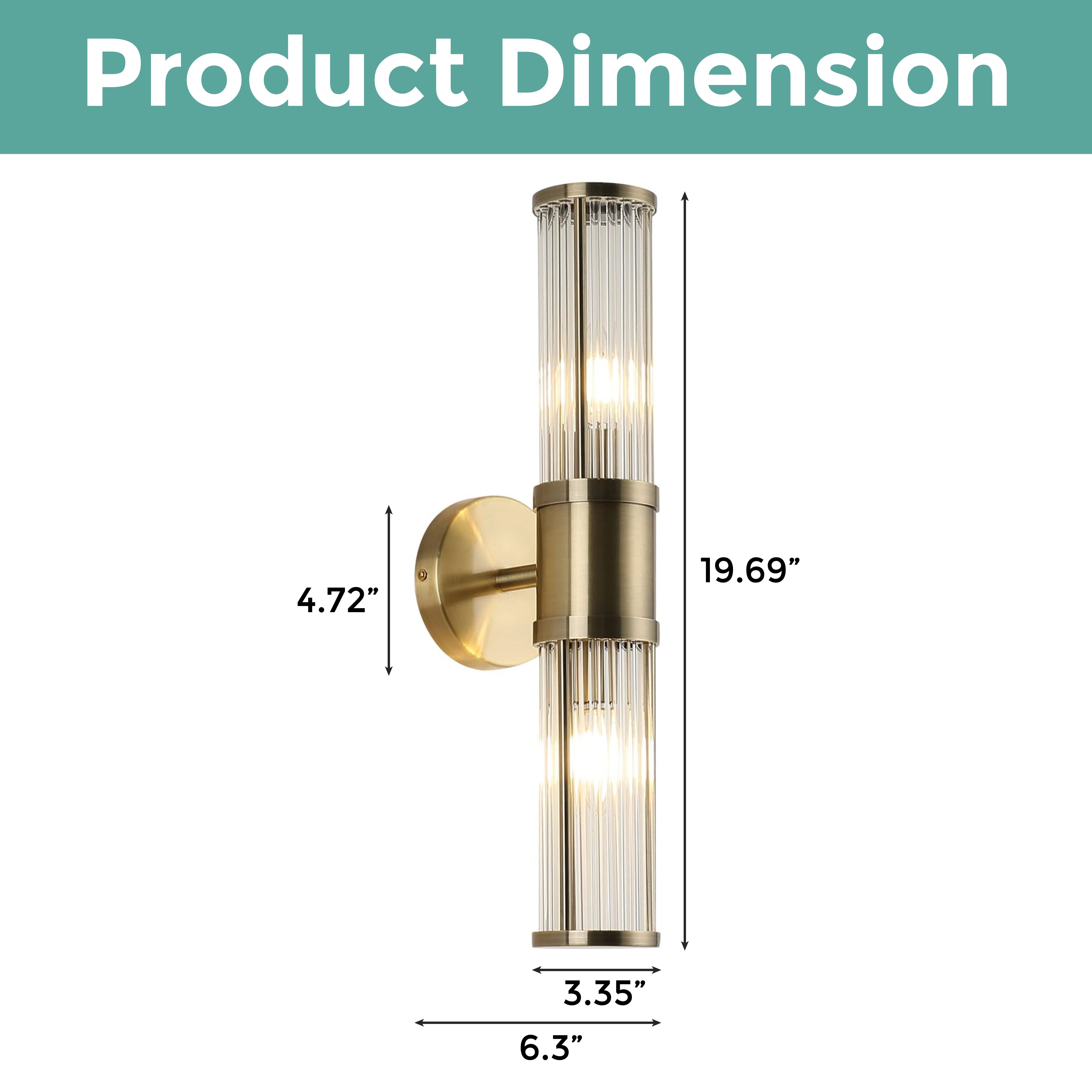 Vintage led light Brushed Bronze wall fixture light Glass wall light