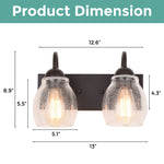 Farmhouse wall sconce Brown wall light fixture Metal led light wall