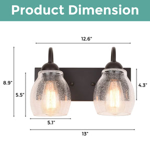 Farmhouse wall sconce Brown wall light fixture Metal led light wall