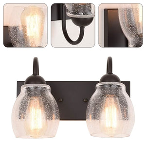 Farmhouse wall sconce Brown wall light fixture Metal led light wall