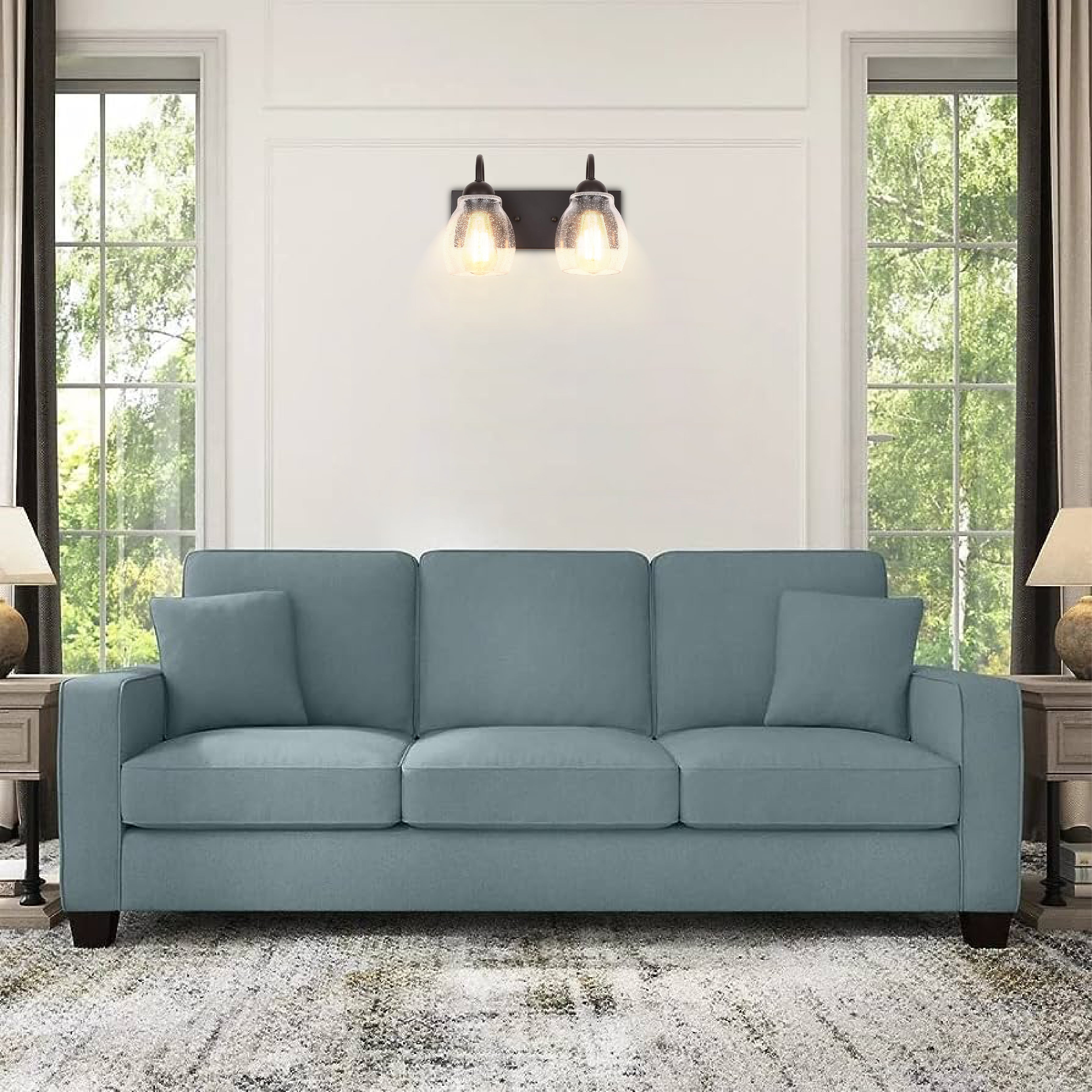 Farmhouse wall sconce Brown wall light fixture Metal led light wall