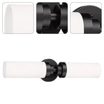 2 Light vanity lights Black lights in wall Metal wall mount light