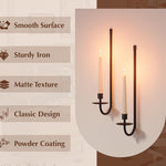 Set of 2 wall mount light black candle light iron hanging light