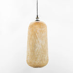 Woven bamboo pendant light long oval hanging lights