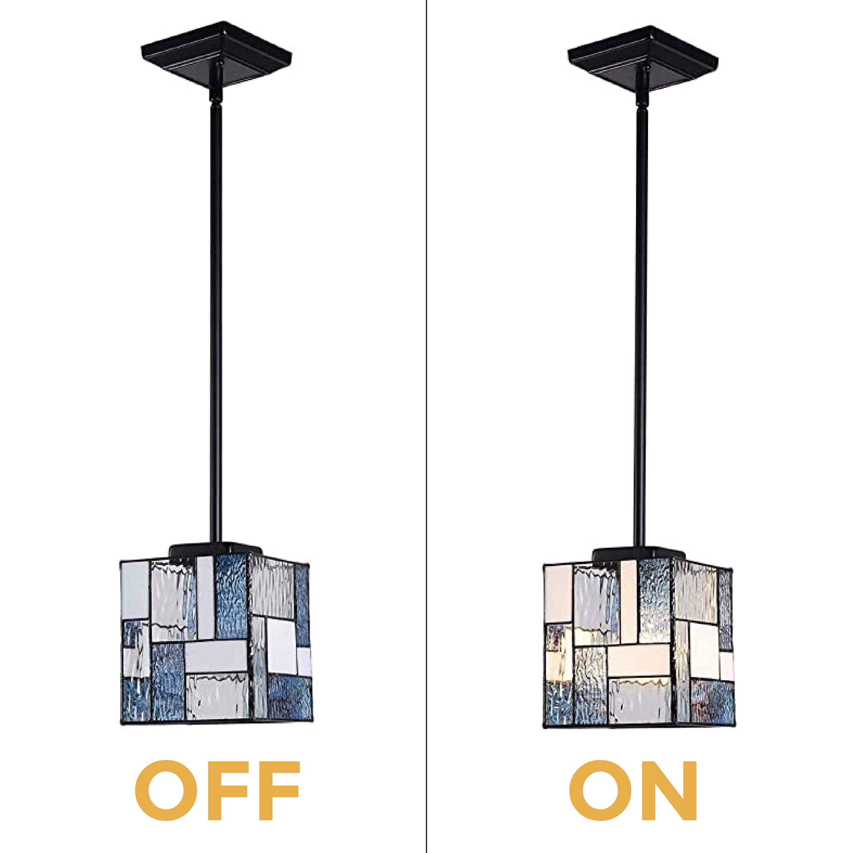 Glass heat lamp fixture Chandelier tiffany pendant light 6" Wide stained glass ceiling light