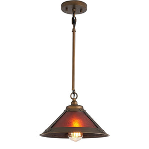 1-Light indoor hanging light fixtures Iron vintage pendant light Mica Shade island light