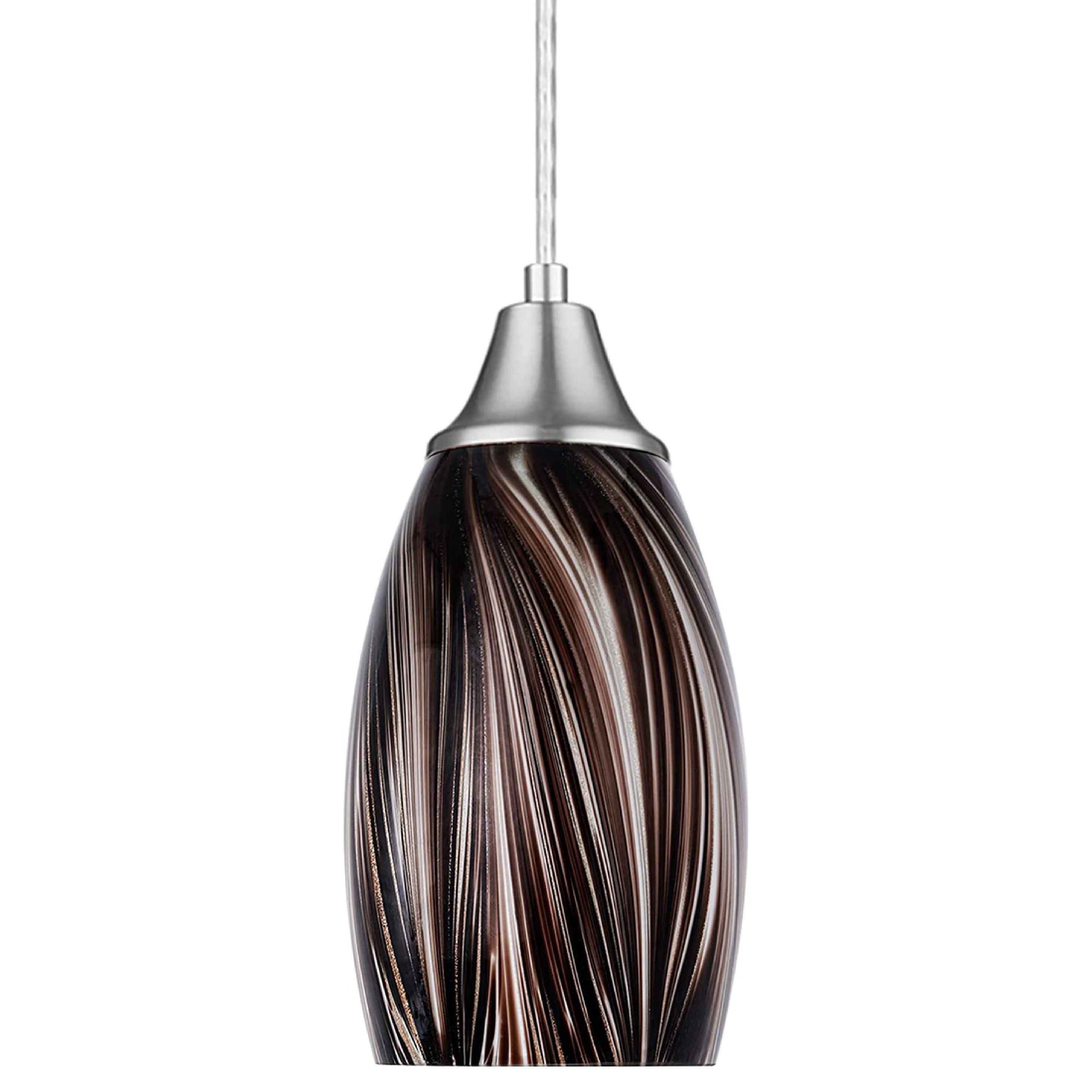 Metal bathroom pendant lights modern kitchen lighting fixtures ceiling hanging Coffee Brown glass art
