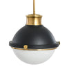 Frosted glass Matte Black Pendant Light fixture sleek metal shade Light