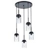 5-light hanging light black chandelier light metal pendant light
