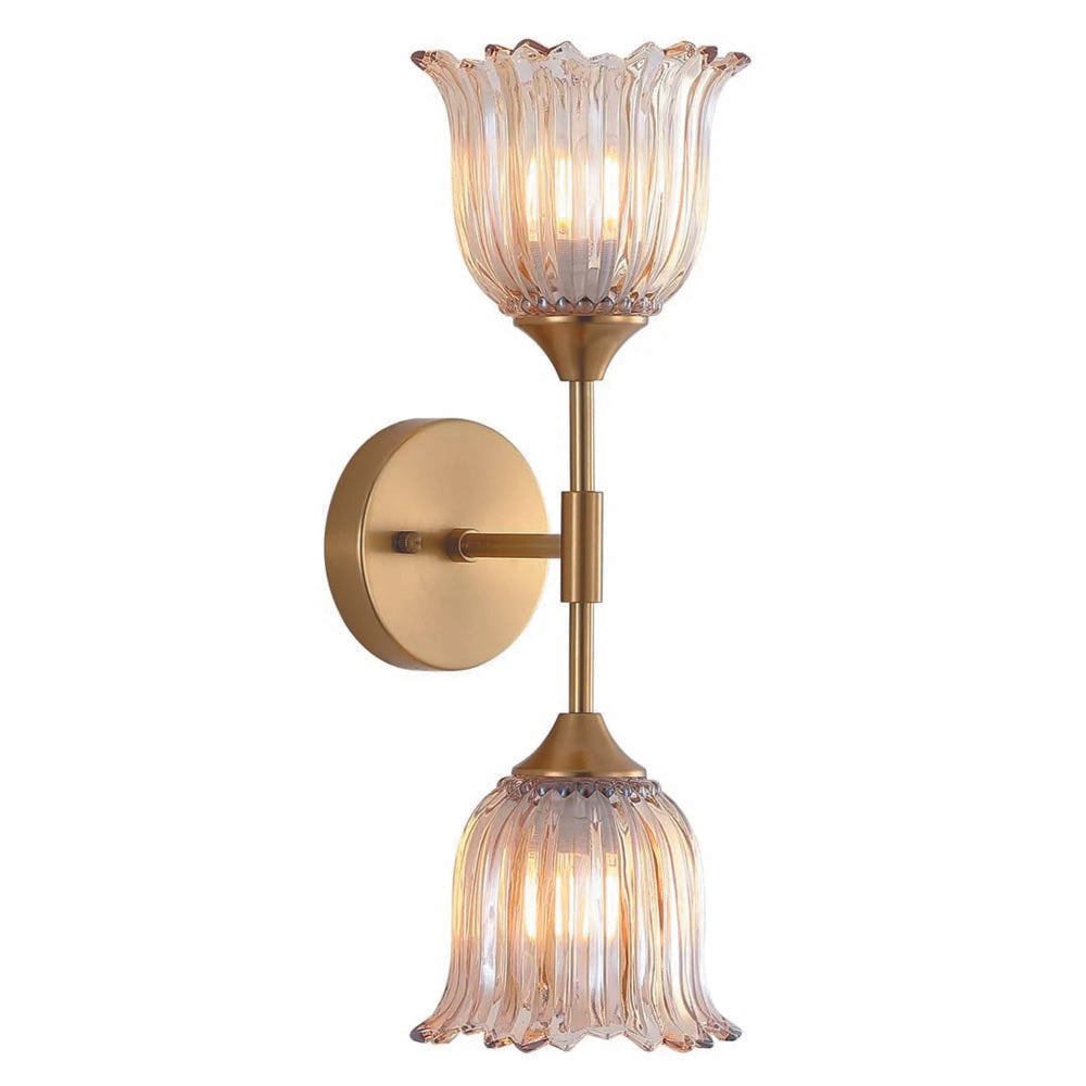 2-lights vanity light gold bedroom light glass, metal wall light