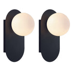 Set of 2 vanity light black mount light glass, metal wall light