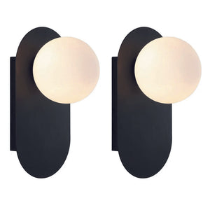 Set of 2 vanity light black mount light glass, metal wall light