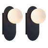 Set of 2 vanity light black mount light glass, metal wall light