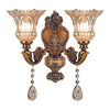 2 light crystal drop wall lighting fixture retro prism wall sconce